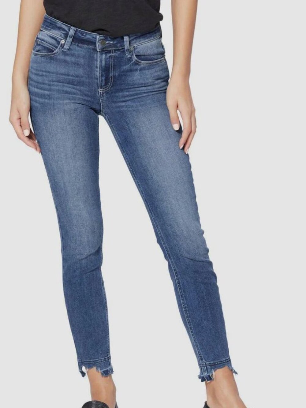 PAIGE Verdugo Crop Tiana Distressed Skinny Jeans Dark Wash 29